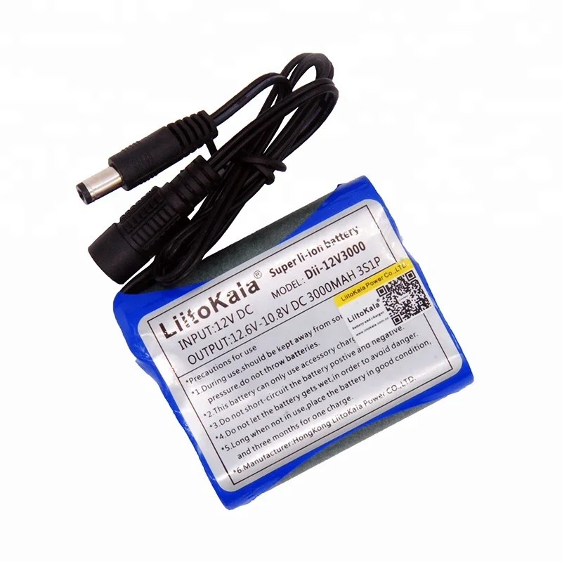 Liitokala 12V 3000mAh 3S1P Lithium Battery 18650 Rechargeable Battery Lithium Battery Standby Monitor Power Supply