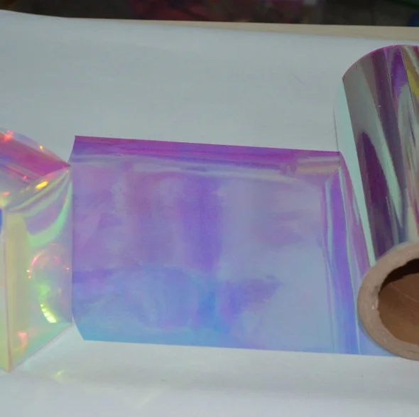 26 микрон синий холод дихроическая Переливающаяся полиэфирная пленка для дизайна