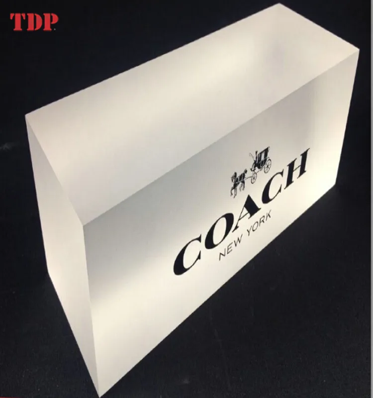 Manufacturer Hot Sale Custom Clear Solid Frosted acrylic glass block with Print Engraved Logo