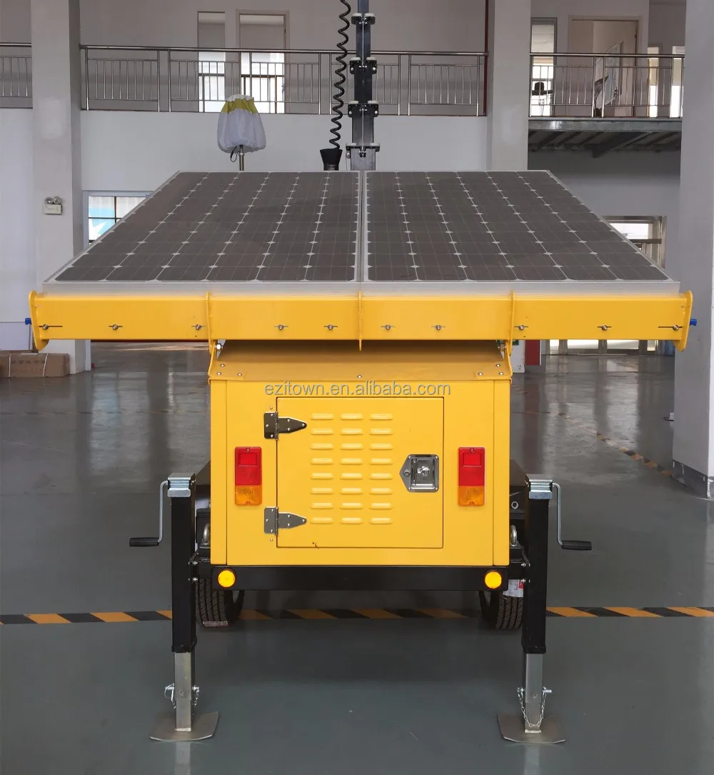 MO-4260-6 EZITOWN solar Power light tower led outdoor light 6 LED Lamp Wattage 80w manual raise