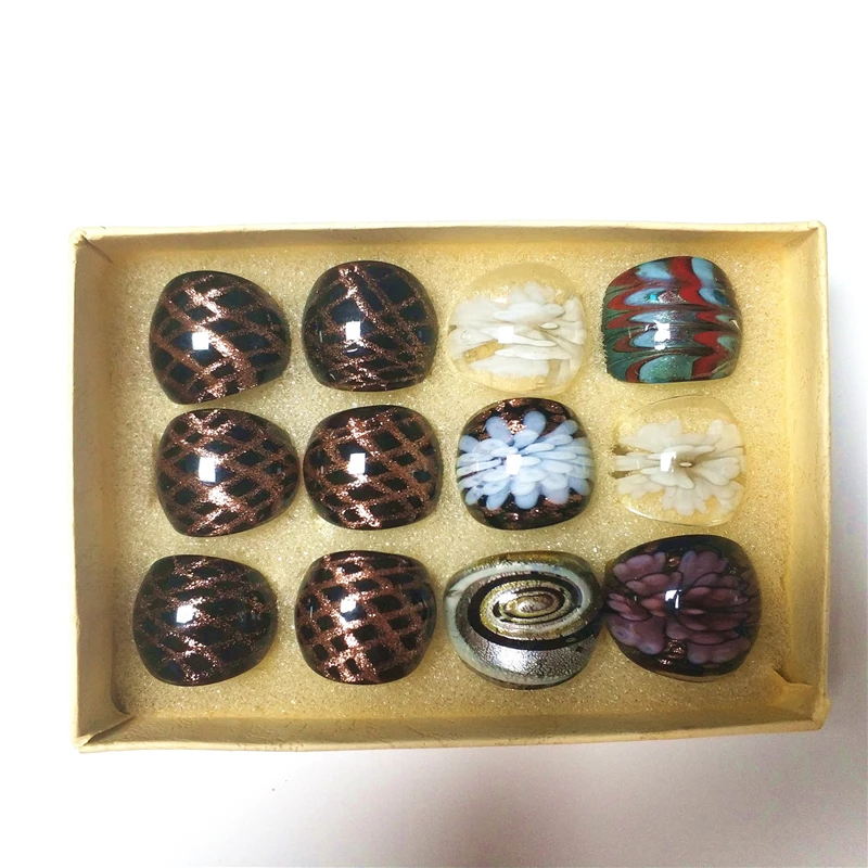 Decorative colorful murano glass ring Bohemian jewelry beautiful gift