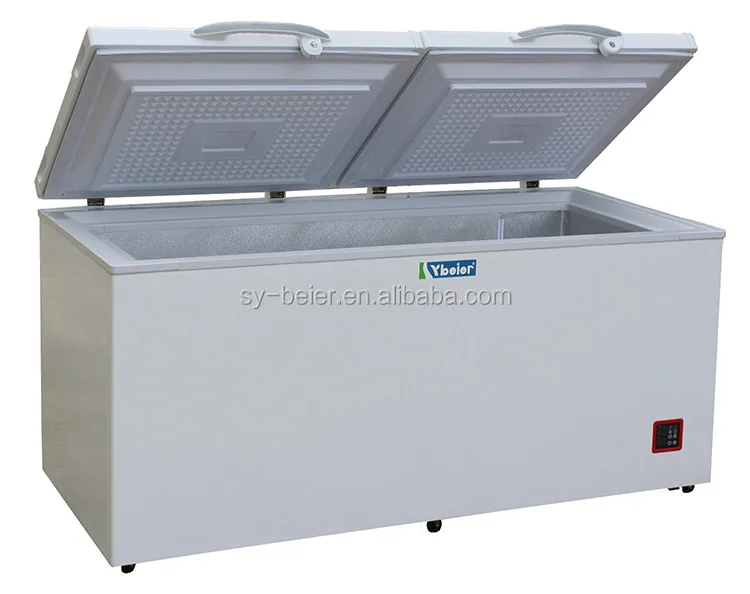 433L solar powered deep freezer with 110mm PU insulation and digital temperature control