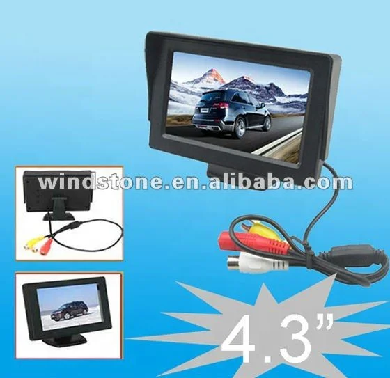 
4.3 inch Car Reverse Kit Rearview Monitor can connect with parking Camera 