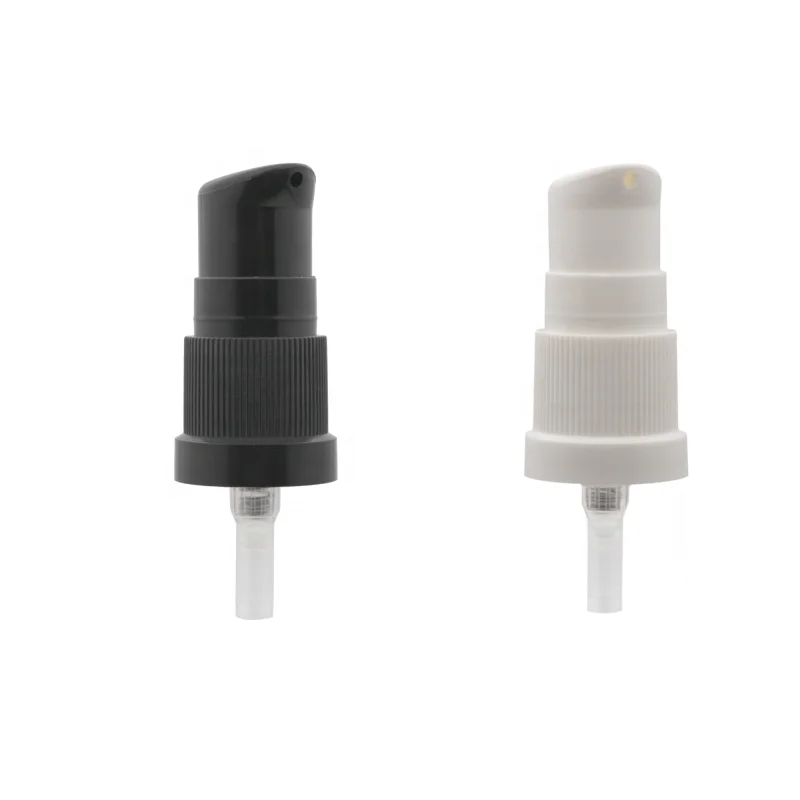 18 / 415 plastic black ribbed treatment cream pump