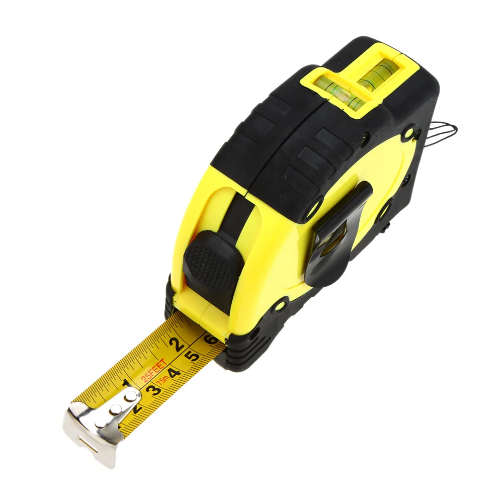 LV-07 Pro 3 Laser Level 7.5m Measuring Tape Equipment with 2 Way Level Bubbles and Laser Power On/Off nivel laser