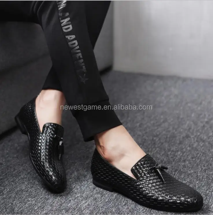 
small quantity order Italian mens Woven leather loafers shoes big size 44 45 46 47 48 