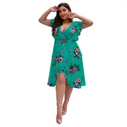 Женская одежда, летнее платье большого размера с принтом, хлопковое платье, юбки