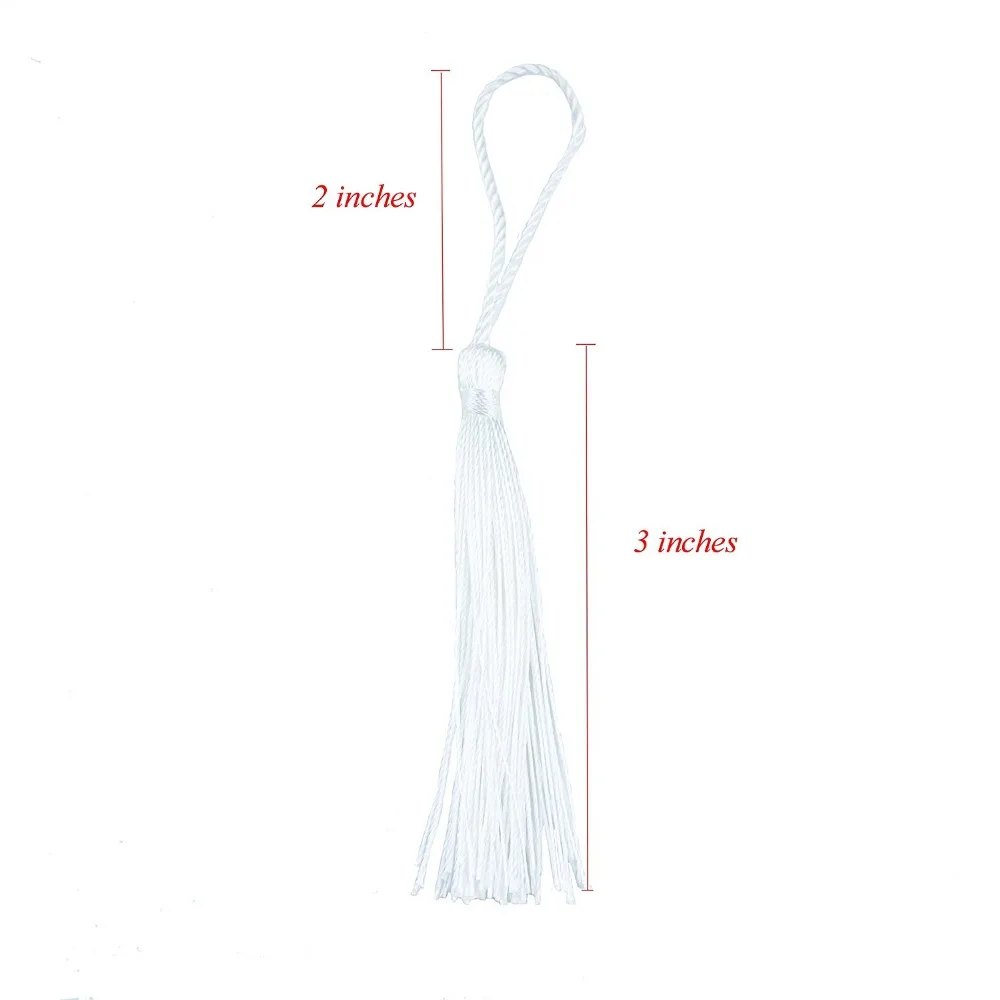 Monodn Fashionable Silky Floss white bookmark tassels graduation tassels