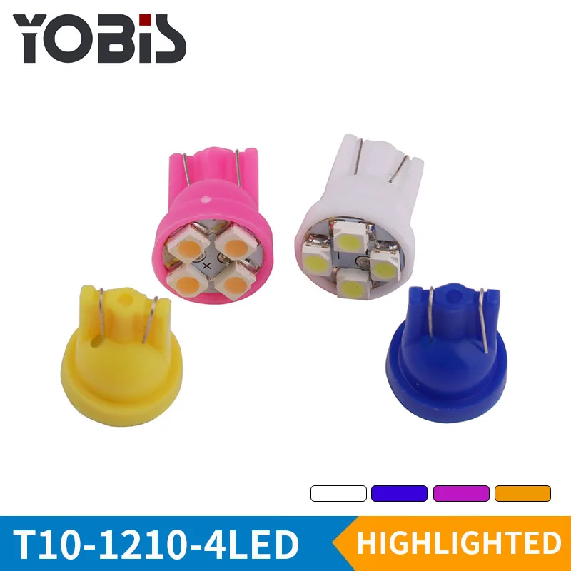 YOBIS 12V 4smd 1210 194 W5W pingo T10 Led Bulb for Car Led Pinball Colorful Reversing Lights Lamp