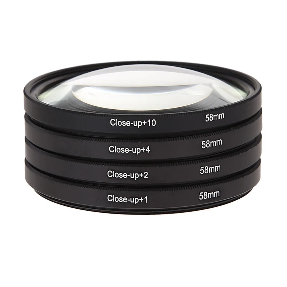 58MM Macro Close Up Lens Filter Kit +1 +2 +4 +10 For   EOS 650D 600D 18