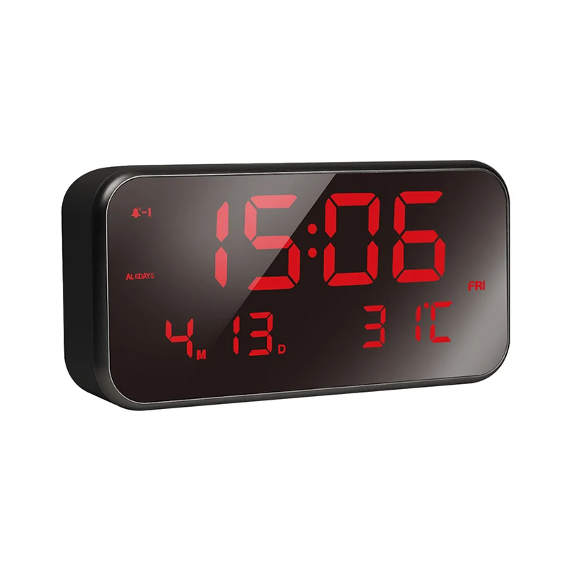 iMSH LED22001 Digital alarm clock table bedside desktop LED light large display square LED digital alarm clocks
