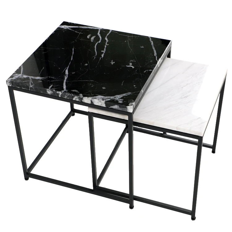 
Small Metal Base Marble Top End Table 45*45*47 CM 