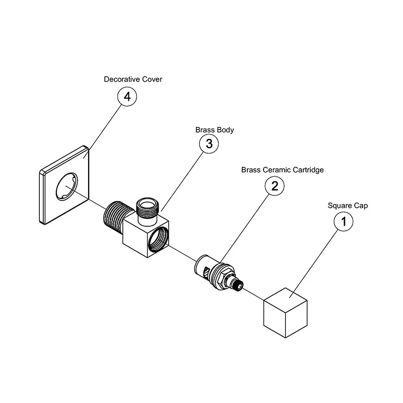 Медный угловой клапан водозаборника 90 градусов для ванной комнаты
