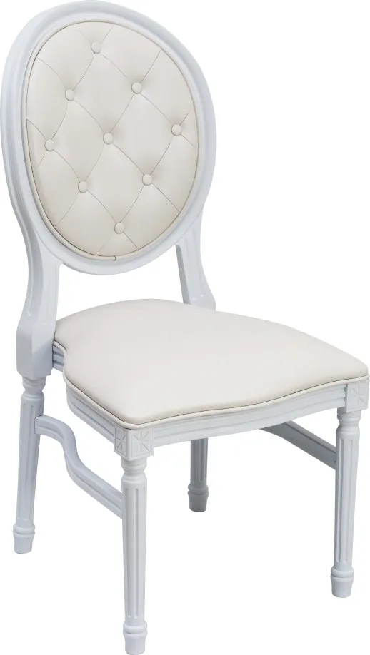 white luxury resin stackable louis wedding banquet chair