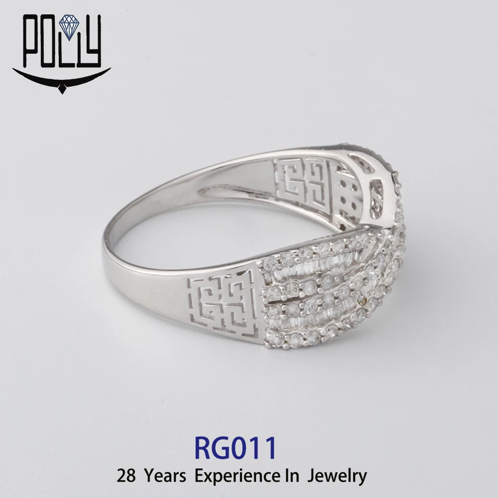 Real Diamond Wedding Dubai 18K Gold Ring  for  Women Jewelry