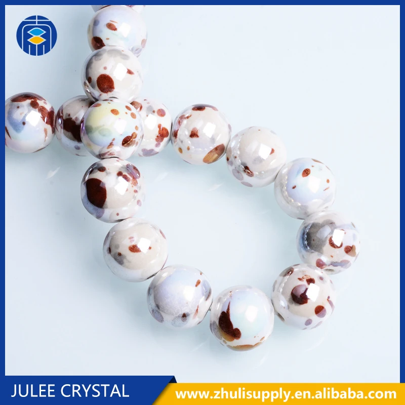 
Customized Colorful Bigger Beads Wholesale Porcelain Round Beads 