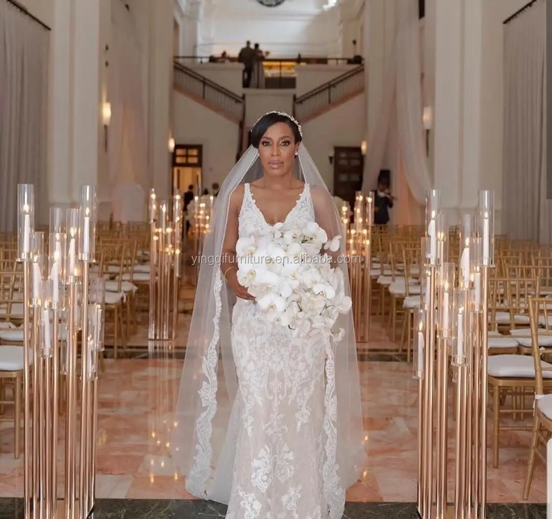 Luxury Wedding Aisle Golden Candle Sticks