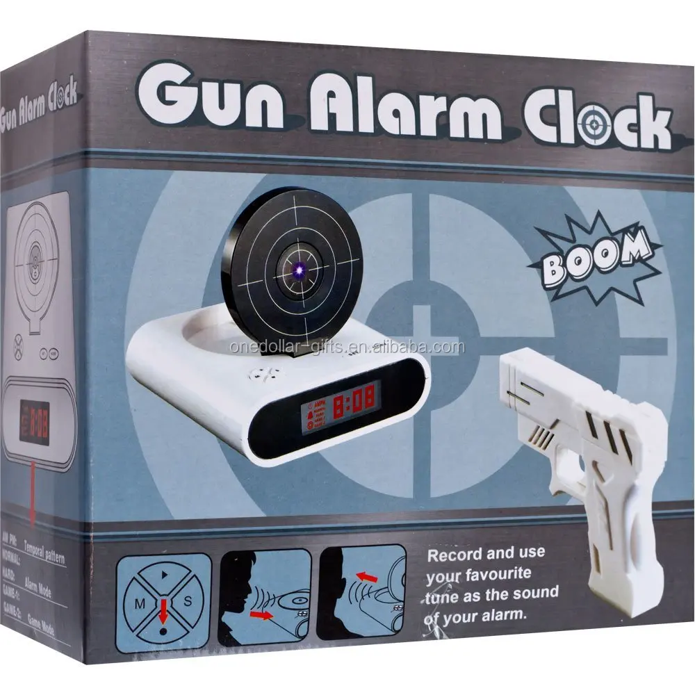 Gun Alarm Clock and Target Alarm Clock With Gun