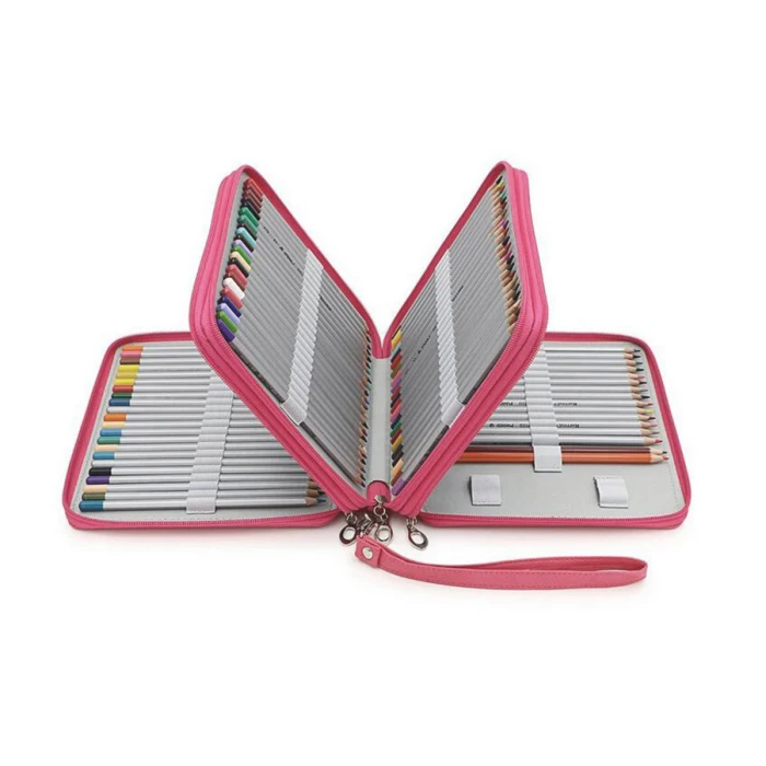 2024 hot sale Factory Price ECO-friendly Cheap Promotion Custom Printed Bulk 3 Zipper Pencil Case