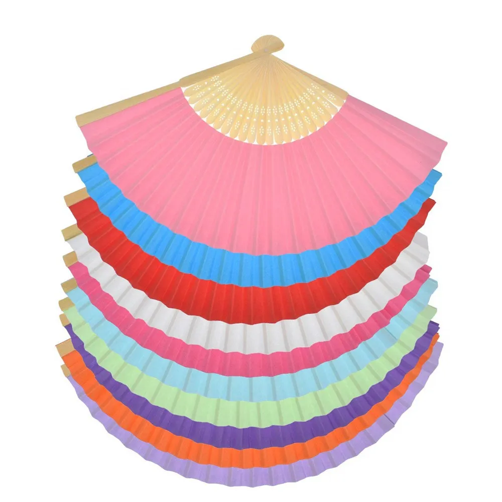 Summer Chinese Style DIY blank Hand Paper Fans Pocket Folding Bamboo Fan Wedding Party Decor for gife dance fan