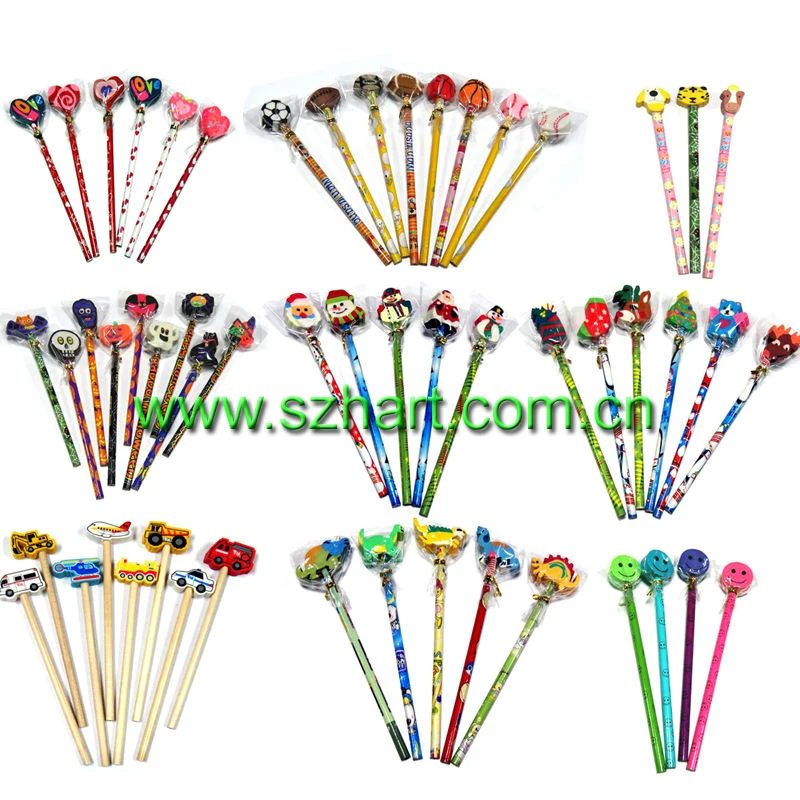 Novelty Animal Funny Christmas Rubber Eraser Pencil Topper For Kids