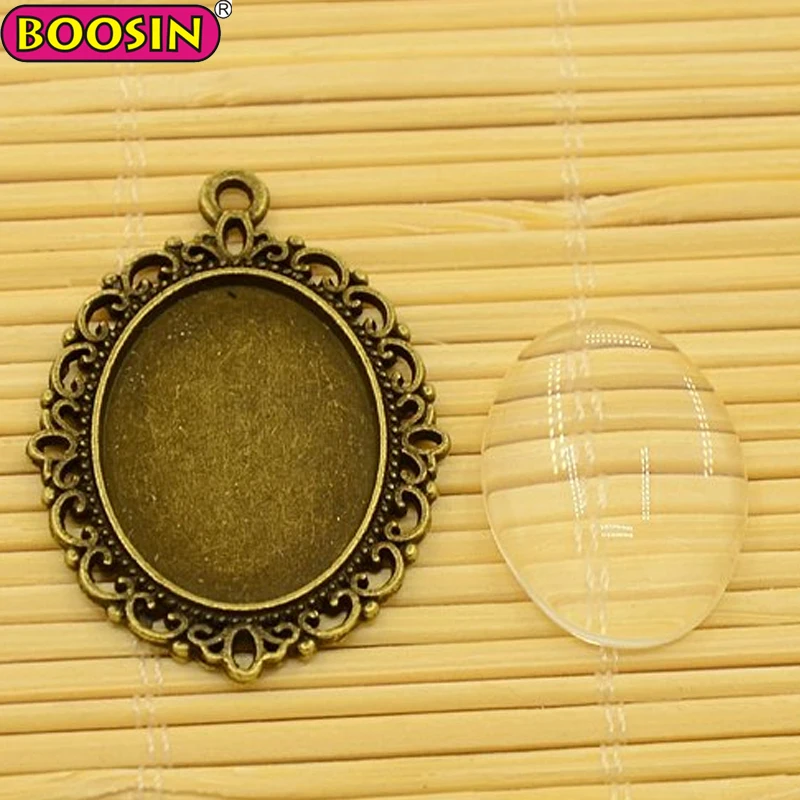 Customized Vintage Bronze Cameo Cabochon Frame Lot Tray Blanks Base Setting Jewelry