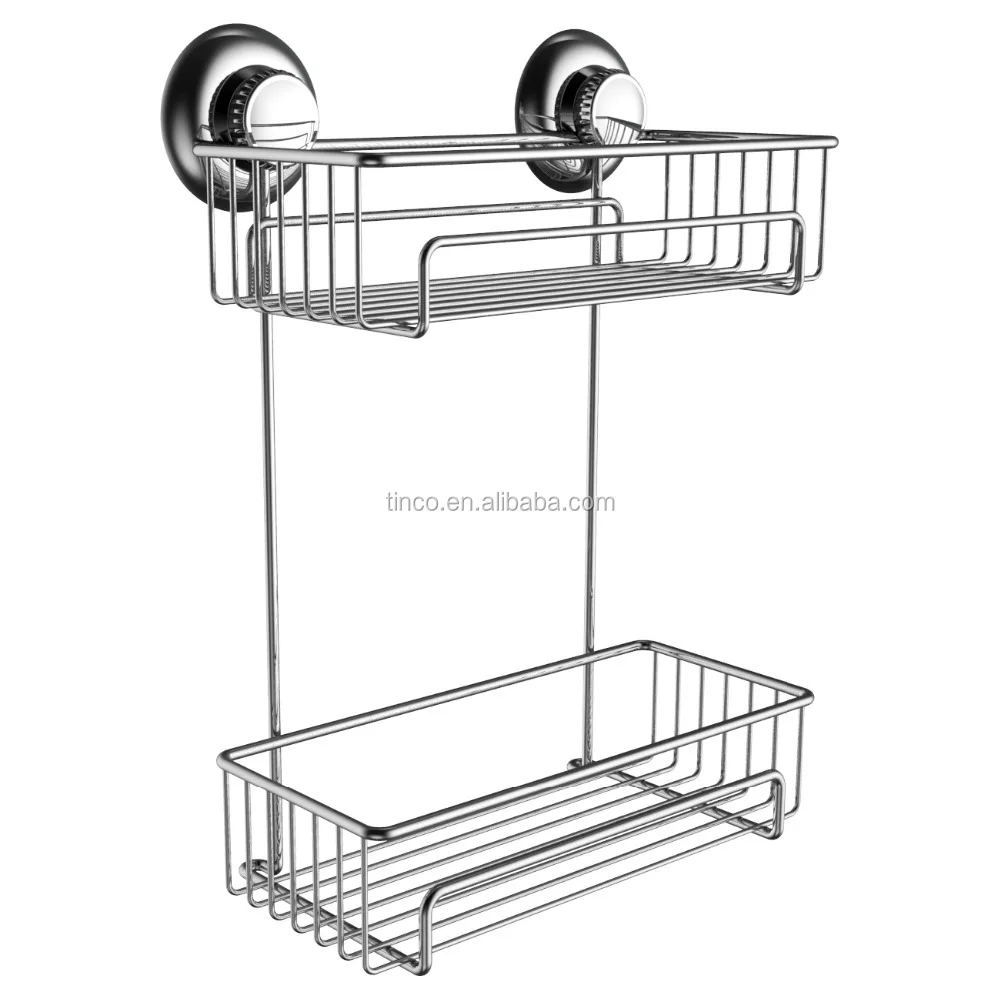
Bathroom Accessories Suction Bath Basket Rack Caddy 