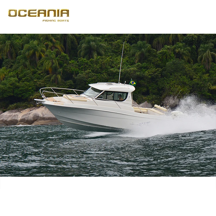 9.7m Luxury Yacht Cabin Cruiser Boats Lifestyle Fiberglass Fishing Boat for Sale