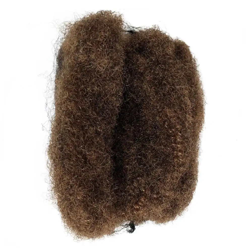 Human Hair Tight Afro Kinky Hair Bulk  for Locs#8 Medium Ash Brown 1ounce /piece