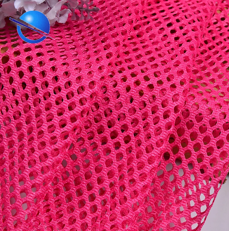 100% polyester big hole hexagonal tear-resistant mesh fabric for backpack beach chair