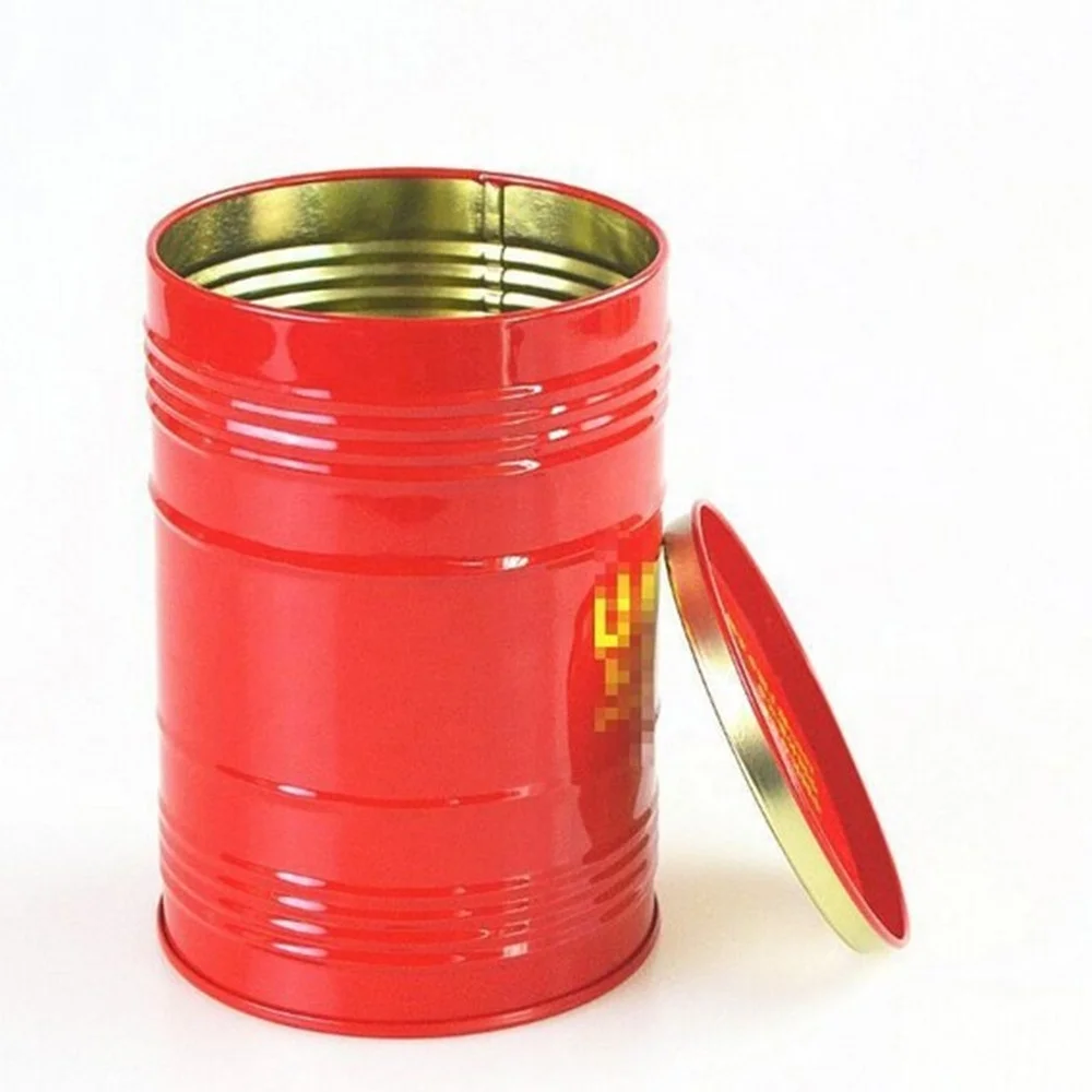 
Oil drum shape metal tin box barrel tin can for tea packing 