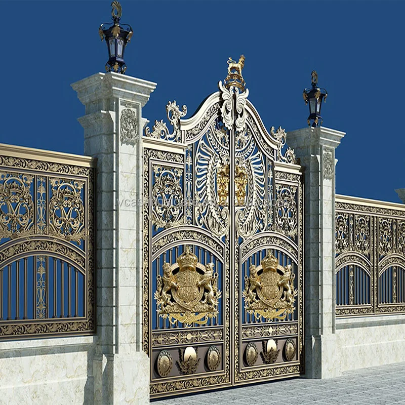 
Wholesaler cast aluminium sliding fence gate main door grill design 