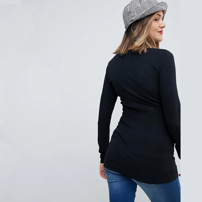 Новый вид по индивидуальному заказу, большой одежда оптовая торговля дешевые пустые круглый вырез горловины беременности и родам футболка с длинными рукавами