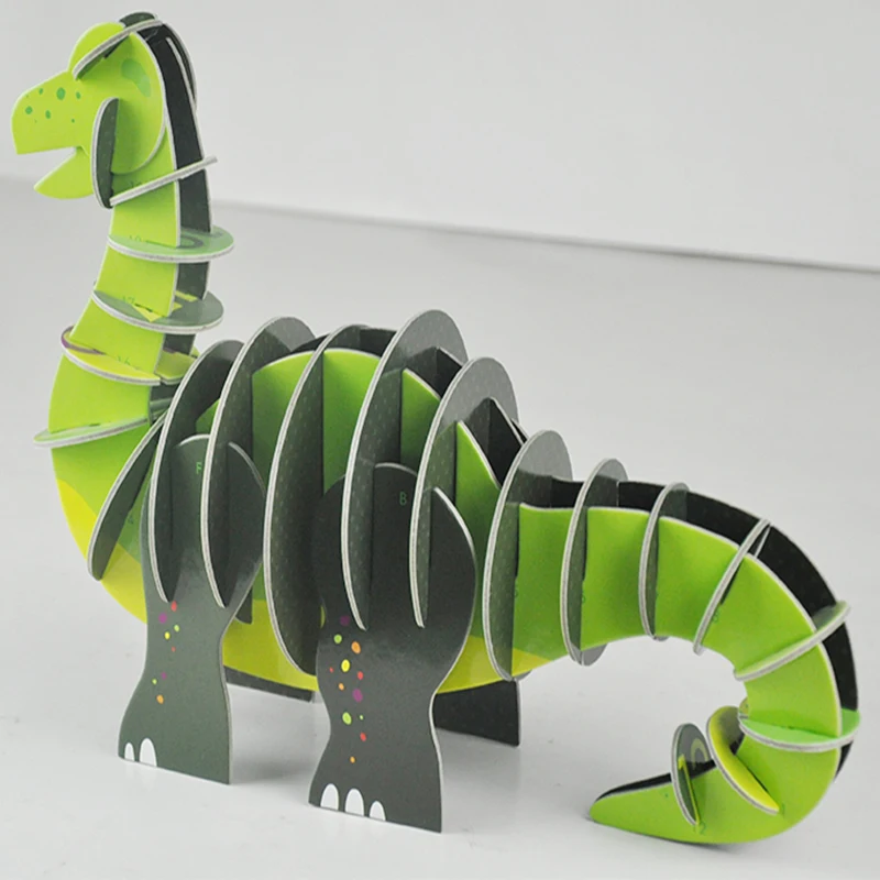 
Dinosaur Puzzle 3D for Children oem creative with paper box recycle educational toy card 
