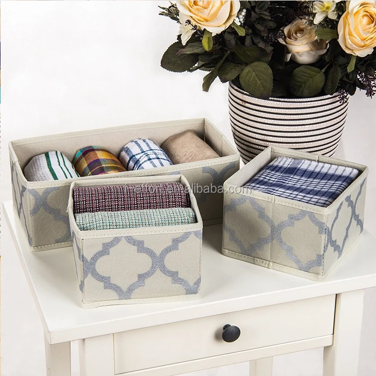 3-Pack Stripe Chevron large fabric Kids Toy storage box