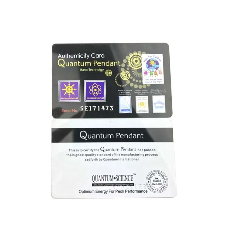 Bio Energy Health Card Negative Ion FIR Cards with Cheap Price