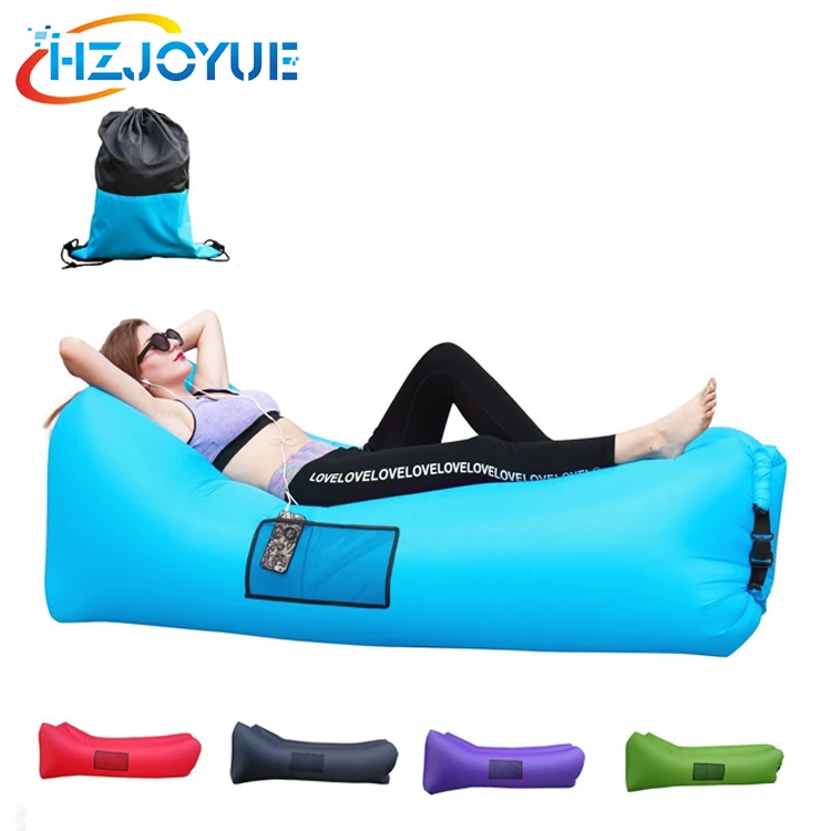 Custom logo outdoor waterproof air bag sleeping bag outdoor inflatable lounger for camping