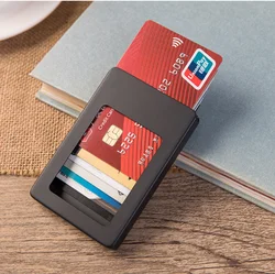 Wholesale newest men slim automatic sliding pop up money clip rfid ogon aluminum wallet