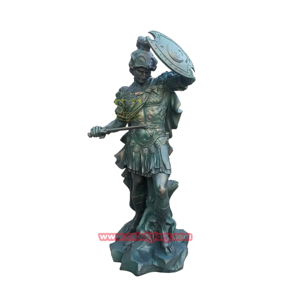 Most Popular Courtyard Street Landscape Decor Design Art Sculpture Fiberglass Roman Soldiers Statue