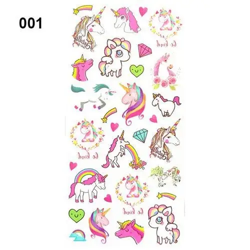 Custom Lively Animal Licorne Kids DIY Cute CMYK Non-Toxic Eco-Friendly Waterproof Temporary Tattoo Sticker