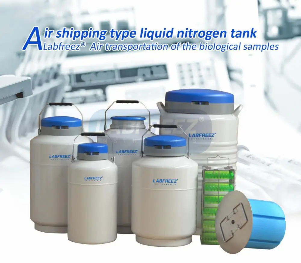 Liquid nitrogen container tank for air shipping transportation