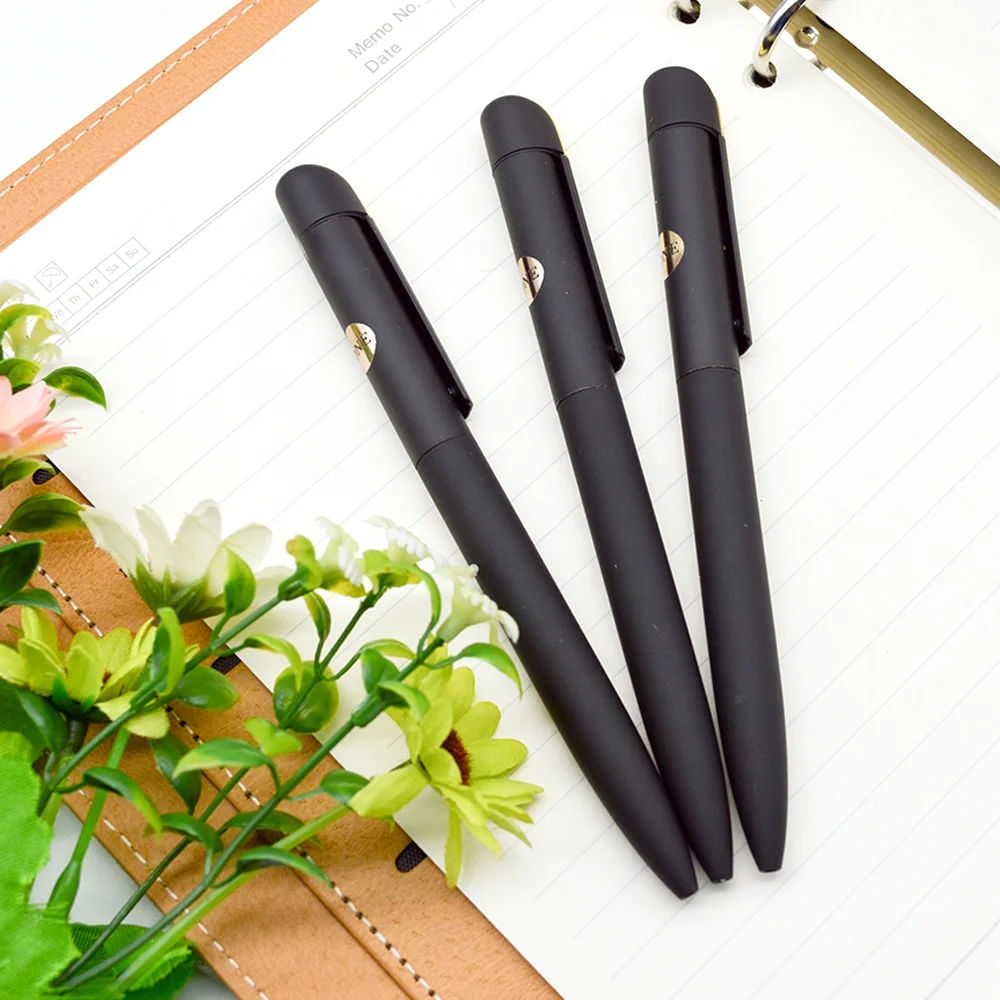 matte black metal ball pen, rubber finished pen