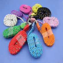1M/3FT High Quality 10 Colors Flat Braided Flat Woven Wire for iPhone 5 5s 6 6Plus 8pin Data Syn Charging Charger Cable Cords