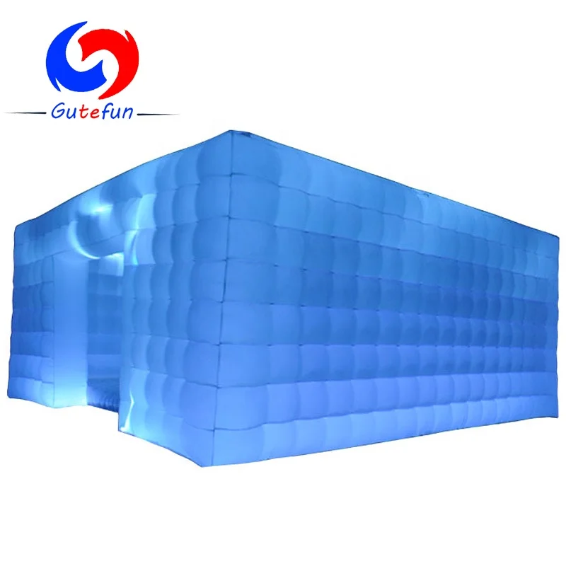 outdoor wedding party events large portable waterproof white inflatable party cube tent with led lights