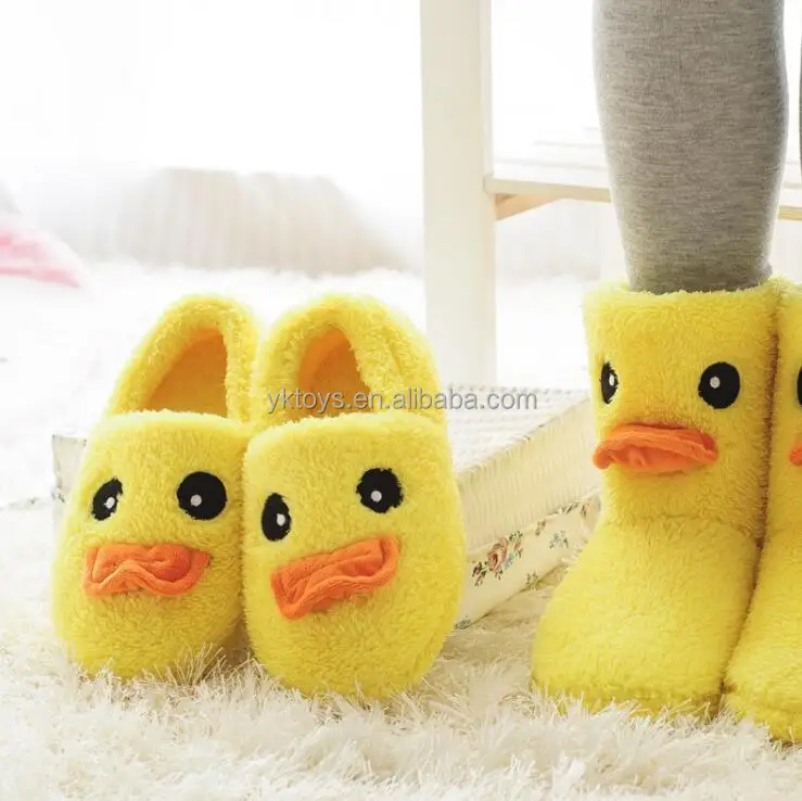 
New design winter slipper plush duck slipper animal shape warm up slipper 