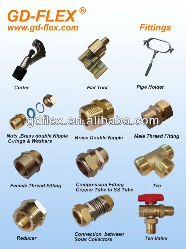 gd-flex various pipe connection fittings for solar water heater