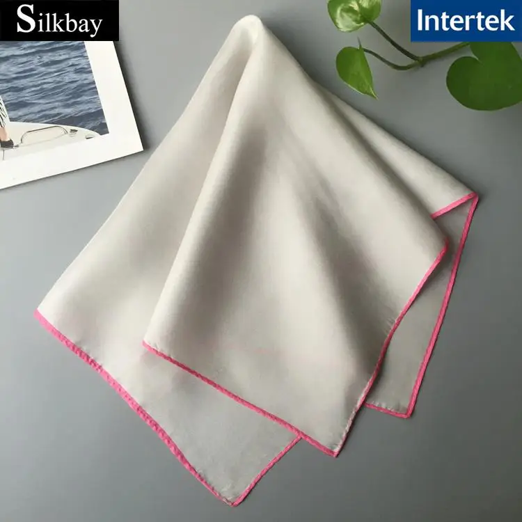 nature white printed 100% silk twill silk scarf