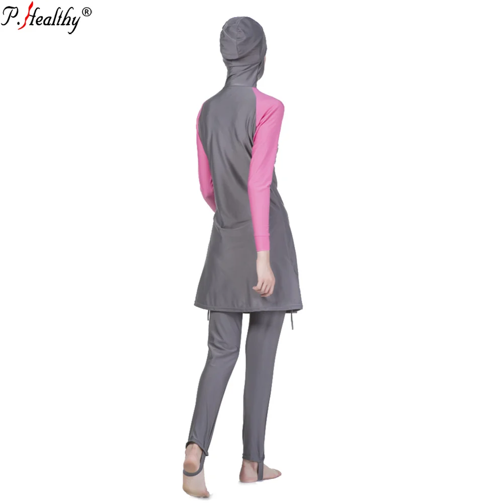 Wholesale Fashion sales Muslim Women print Nylon swimsuits sets