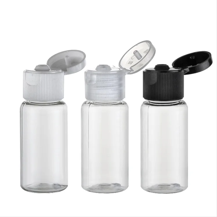 Small 15 ml 15ml flip top plastic pet bottle for cosmetic use