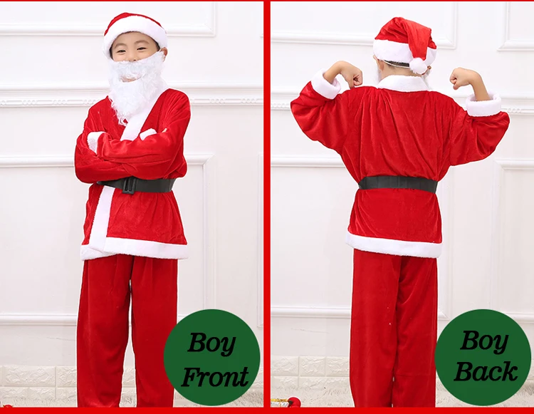 Red Flannelette Children Christmas Costume